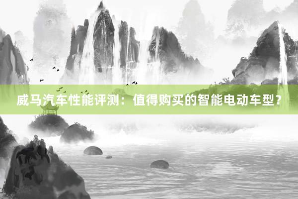 威马汽车性能评测：值得购买的智能电动车型？